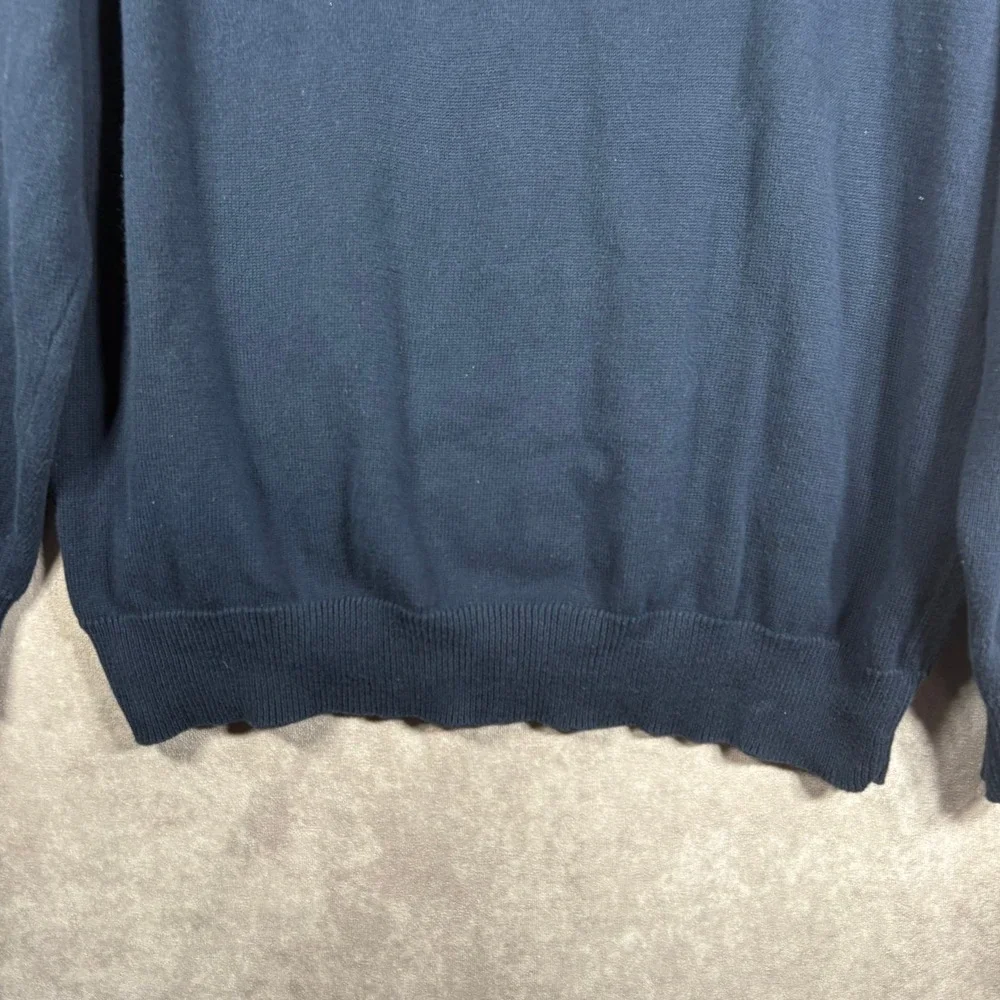 Cypress Links Sweater Mens Size Large Navy Blue Knit Golf Pullover Cotton Preppy